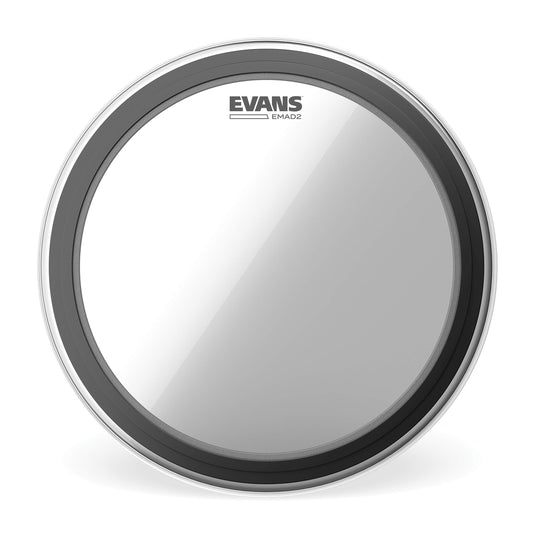 Evans EMAD2 클리어 베이스 드럼 헤드 22인치 외부 장착 조절식 댐핑 시스템 2개 폼 링 1번 사진