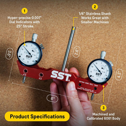 Stupid Simple Tools 미니 밀링 선반 트래밍 시스템 SST 직각 정렬 다이얼 게이지 2번 사진