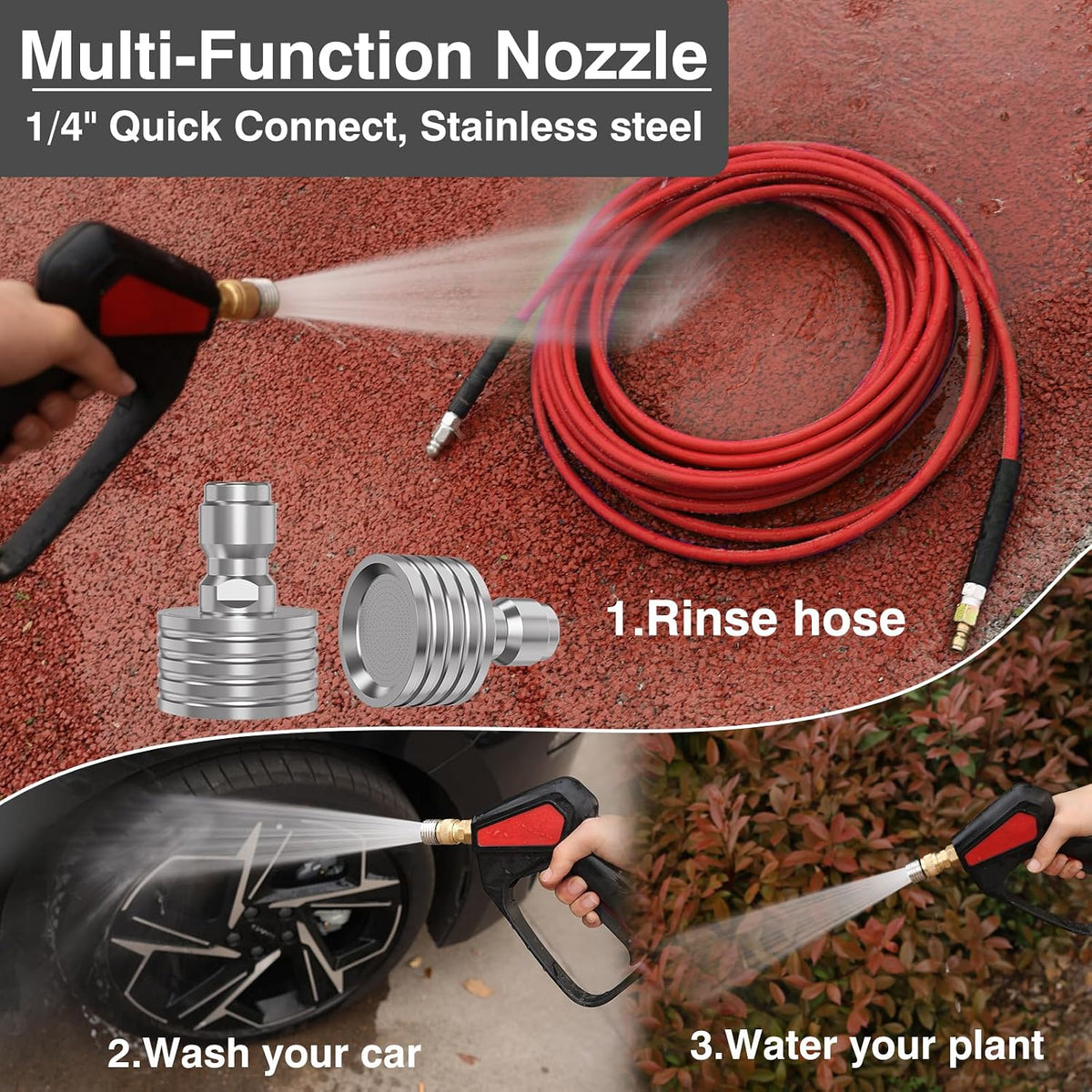 Zebra Clean 하수구 청소 젯터 키트 100FT 5800PSI 고압 세척기 호스 1/4 인치 NPT 노즐 세트 4번 사진