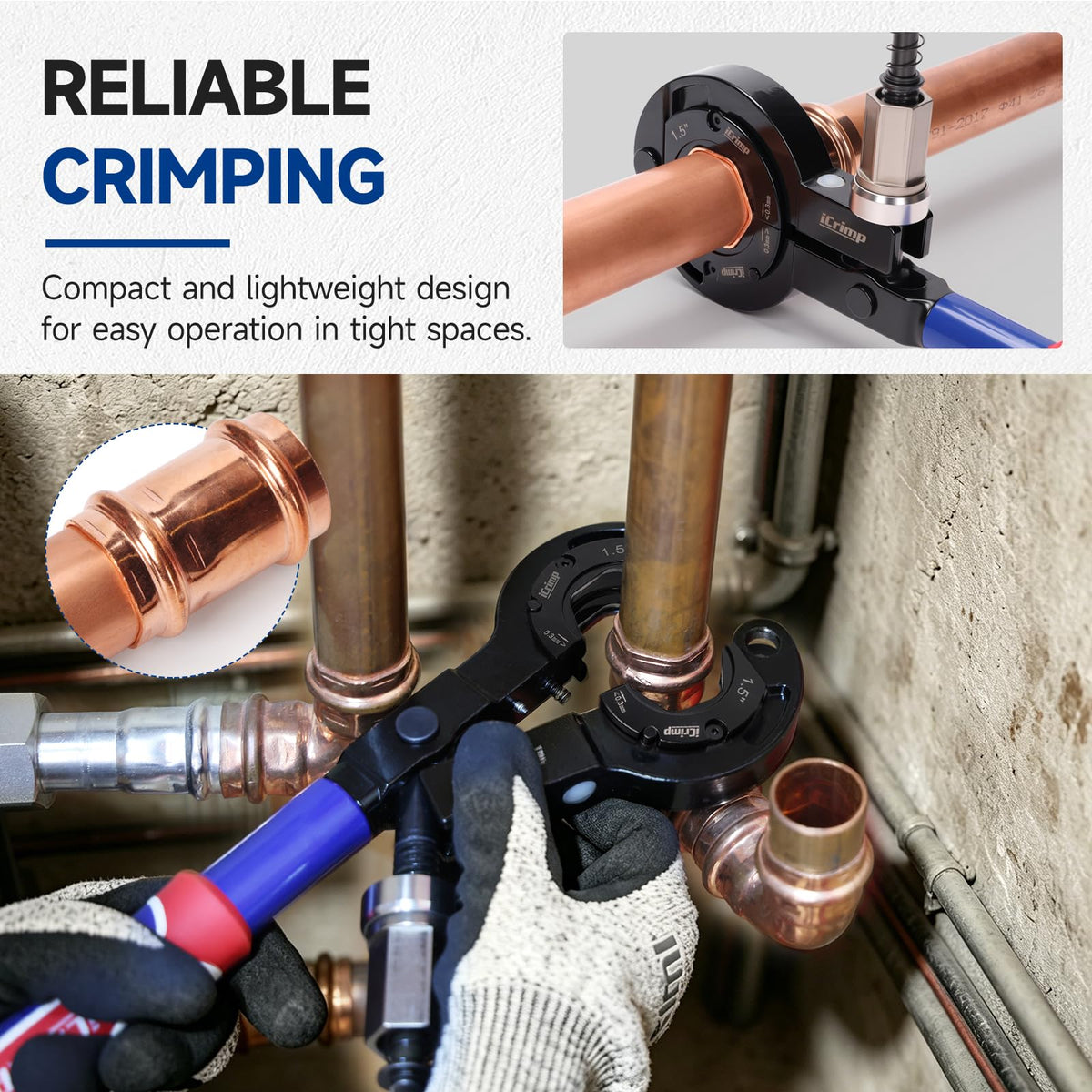 iCRIMP IWS-CF 구리 크림핑 툴 커터 포함 4번 사진