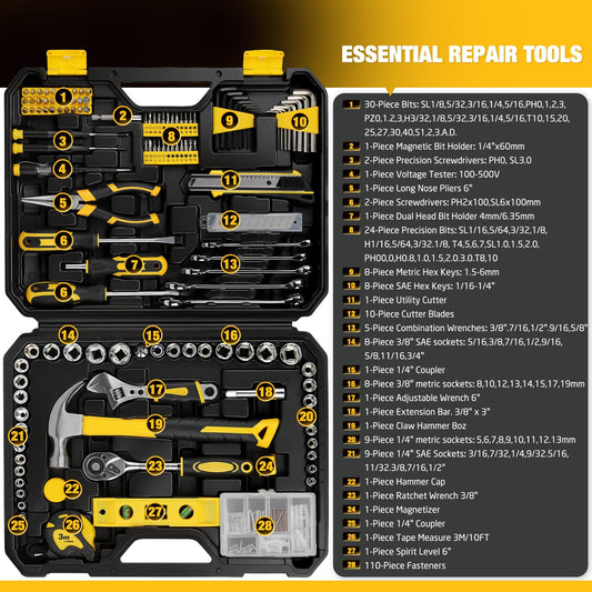 Thatool 248-Piece Tool Set 가정용 수공구 세트 플라스틱 공구함 포함 2번 사진