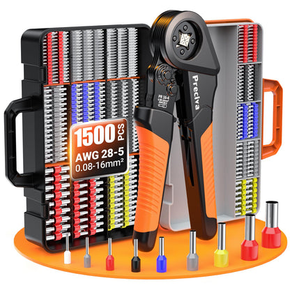 Preciva 페룰 압착기 툴 키트 페룰 크림퍼 커넥터 포함 1번 사진