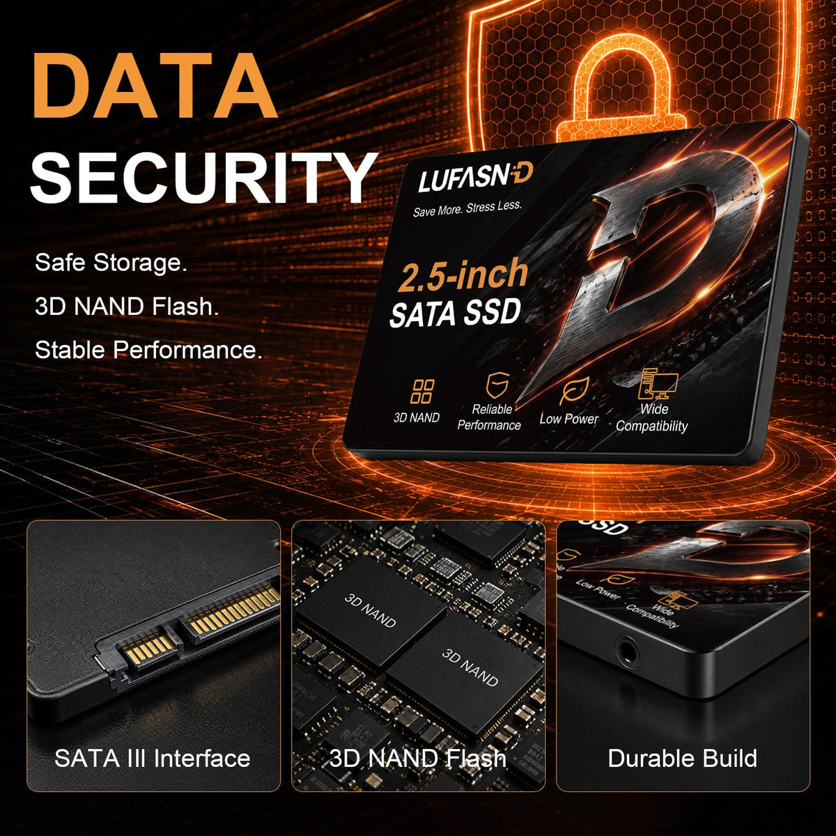 Lufasnd 내부 SATA SSD 2.5인치 6Gb/s 520MB/s 6번 사진