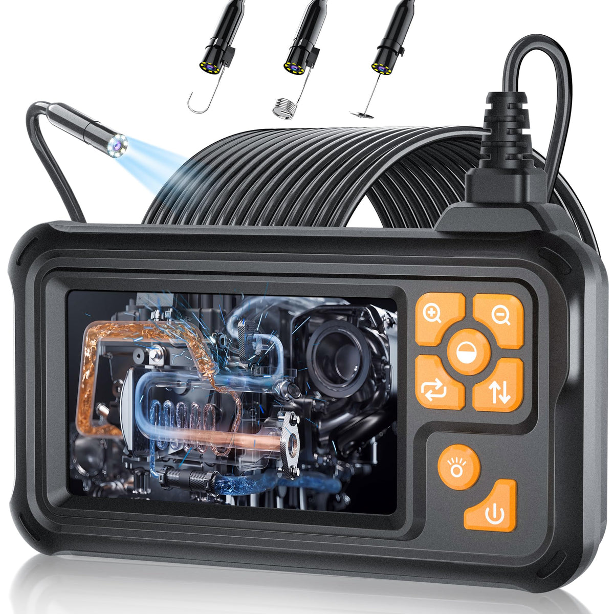 Yamokizy 산업 내시경 카메라 1080P HD 50FT IP67 8.5mm 4.3인치 반강성 케이블 9번 사진