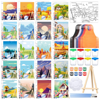 Sherr 프리드로잉 캔버스 페인팅 키트 140pcs 20세트