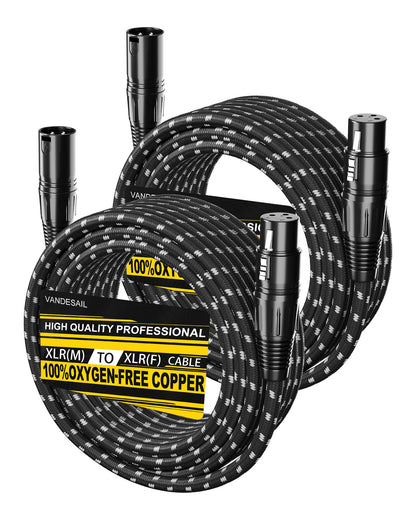VANDESAIL XLR 마이크 케이블 25 FT 24AWG 산소무함유 구리 이중 차폐 나일론 브레이드 11번 사진