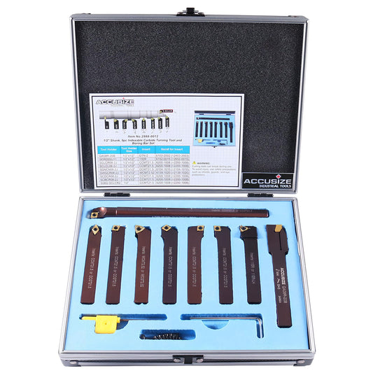 Accusize Industrial Tools 1/2인치 인덱서블 선반 터닝 보링 공구 세트 1번 사진