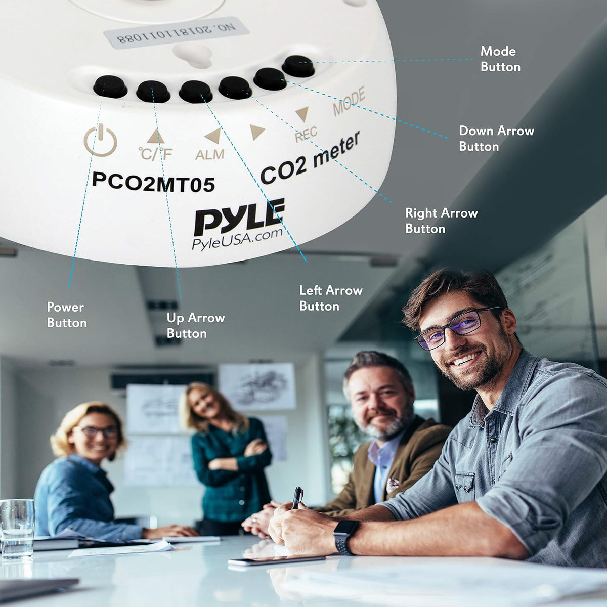Pyle 실내 공기질 모니터 CO2 온도 습도 측정 디지털 IAQ 미터 PCO2MT05 3번 사진