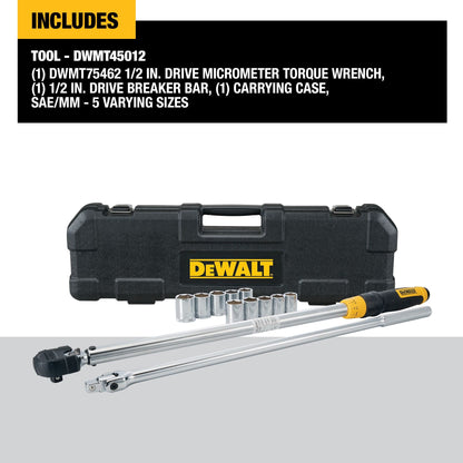 DEWALT 토크 렌치 세트 타이어 교체 키트 50-250 FT-LB DWMT45012 2번 사진