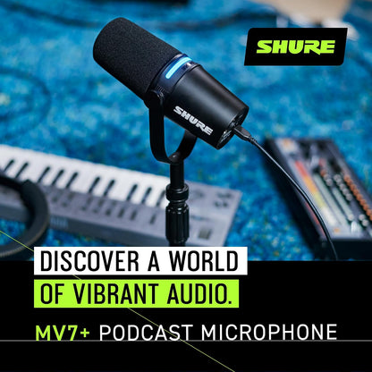 Shure 마이크 MV7+ USB-C XLR 팟캐스트 다이나믹 마이크 스탠드 포함 블랙 6번 사진
