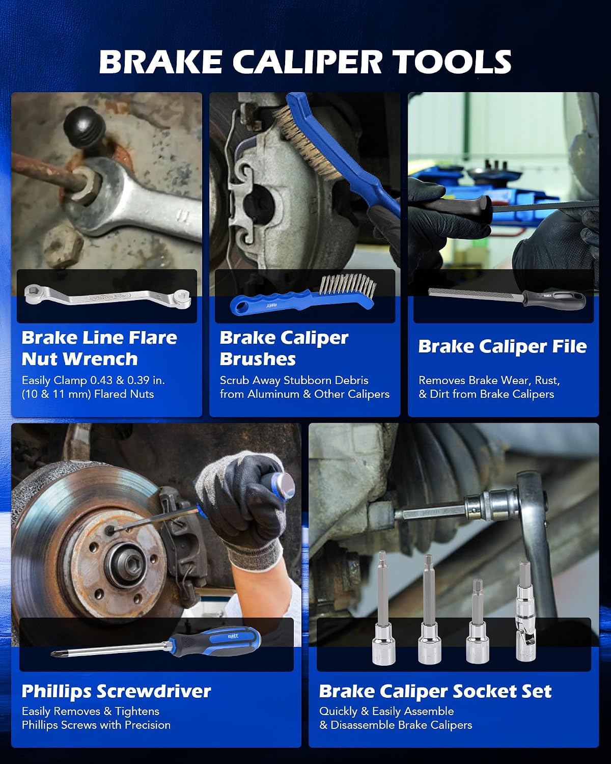 Orion Motor Tech MPN1CWBDD15-00 드럼 디스크 브레이크 캘리퍼스 공구 세트 6번 사진