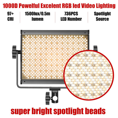 GVM 800D RGB LED 비디오 조명 키트 삼각대 스탠드 CRI 97 3200K-5600K 3번 사진