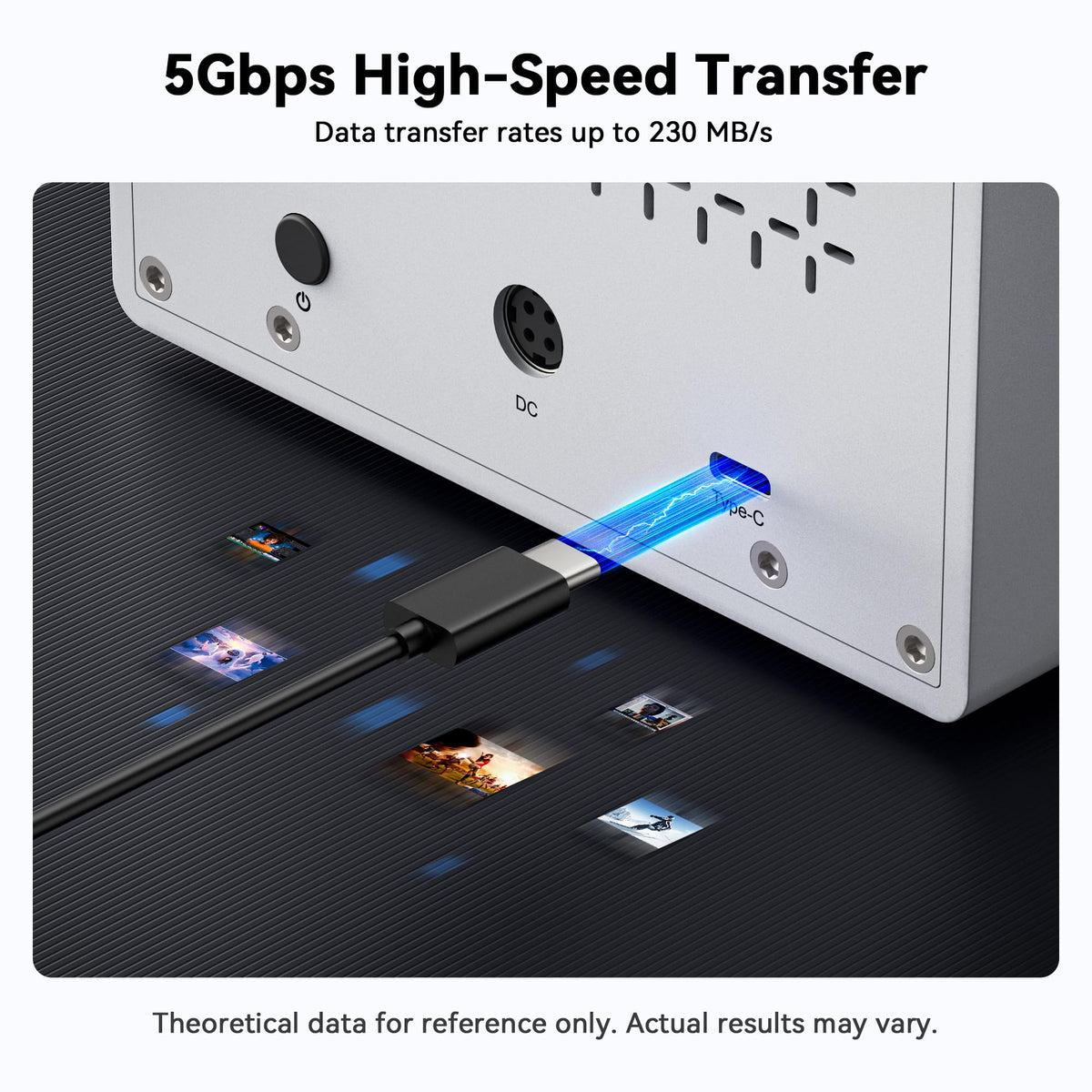 Yottamaster 5베이 USB C 알루미늄 RAID 하드 드라이브 인클로저 PS400 500C3 4번 사진