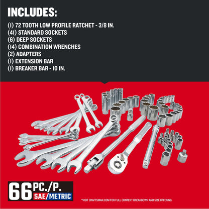 CRAFTSMAN 모바일 메카닉스 공구 세트 66 Piece (CMMT12120) 저프로필 라쳇 72톱니 3번 사진