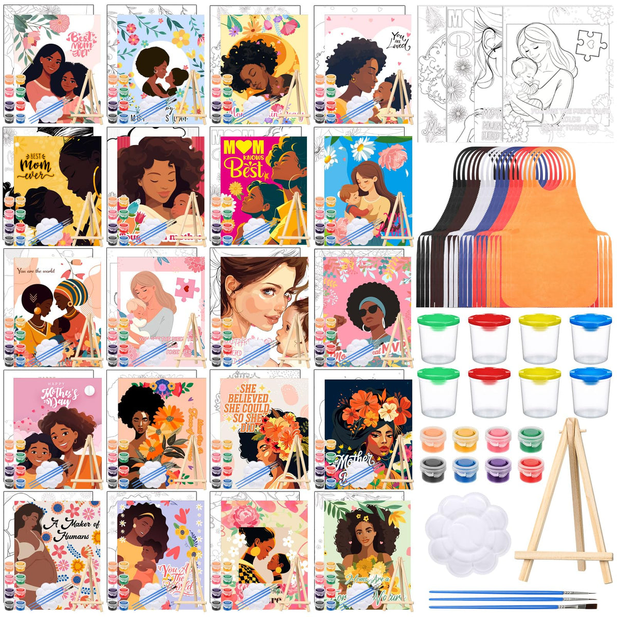 Sherr 프리드로잉 캔버스 페인팅 키트 140pcs 20세트 7번 사진