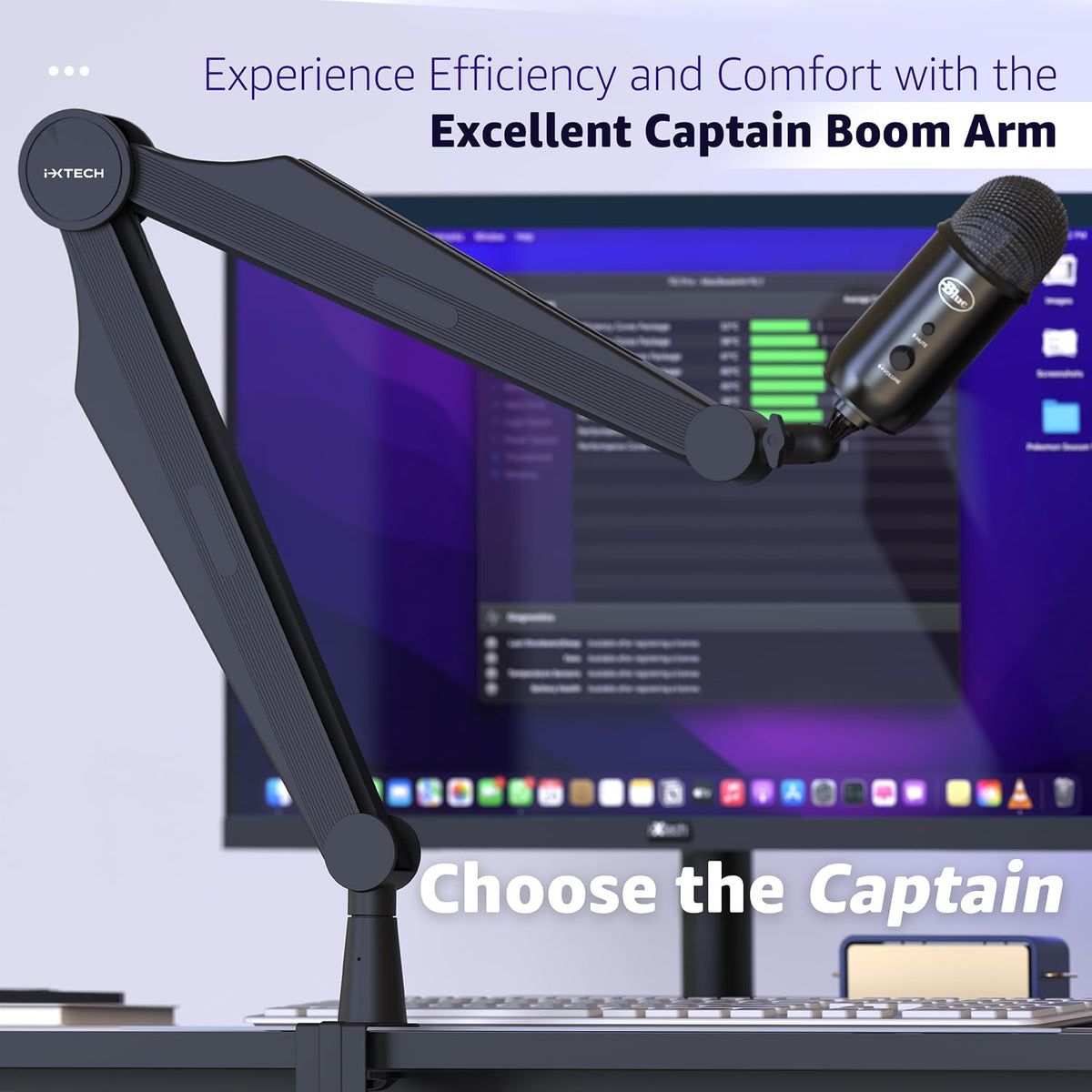 IXTECH 붐 암 마이크 스탠드 IX-MI04 64.77cm 360도 회전 데스크 클램프 5번 사진