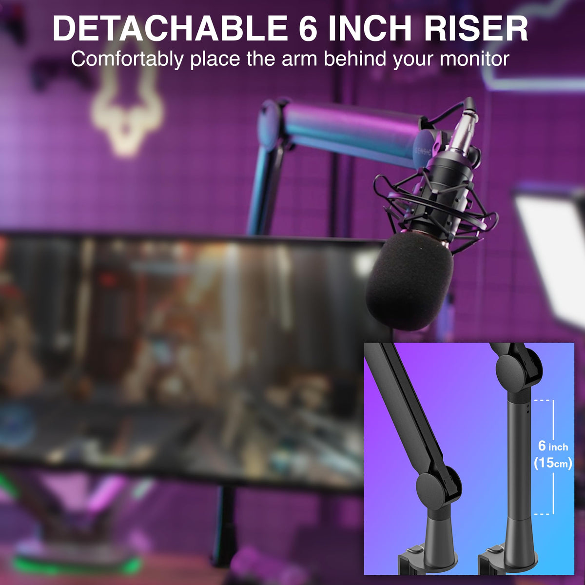Sensic SA-30 마이크 붐 암 스탠드 15cm 라이저 포함 5번 사진