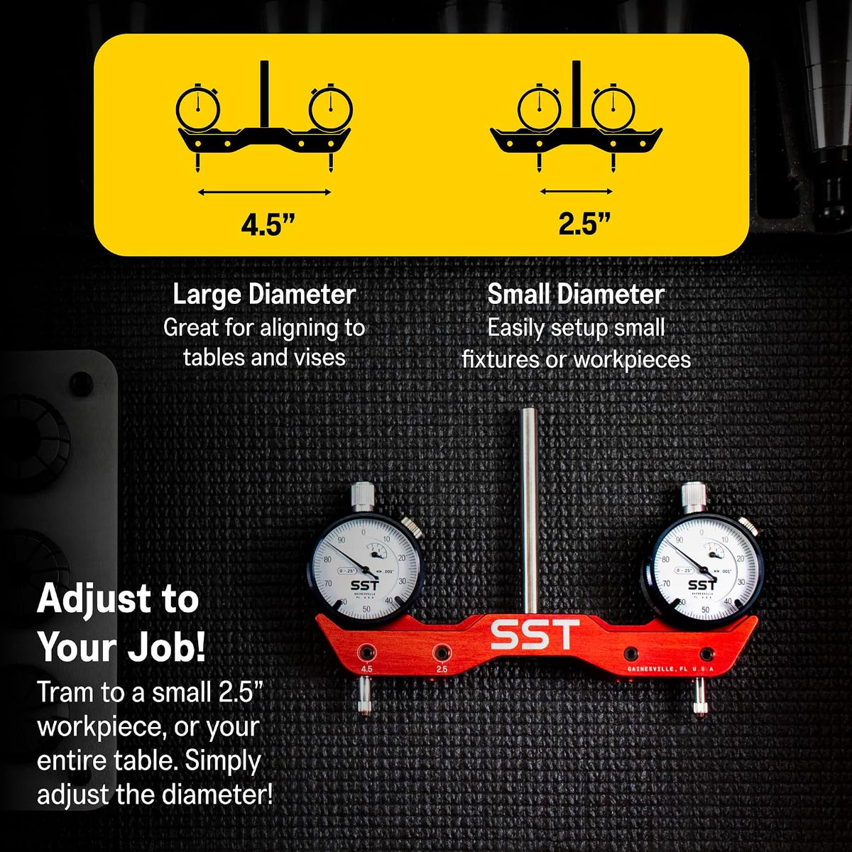 Stupid Simple Tools 미니 밀링 선반 트래밍 시스템 SST 직각 정렬 다이얼 게이지 3번 사진