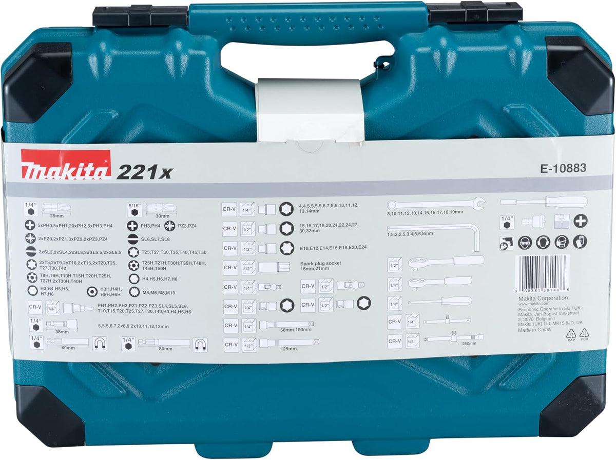 Makita E-10883 221pcs 유지보수 세트 라쳇핸들 소켓 렌치 스크루드라이버 비트 7번 사진