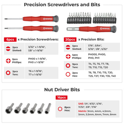 INTERTOOL 드라이버 비트 세트 거치대 포함 114피스 VT08-3372 4번 사진