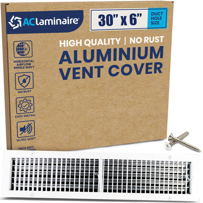 ACLAMINAIRE 알루미늄 싱글 디플렉션 조절식 에어 서플라이 레지스터 덕트 홀 장식 환기구 커버