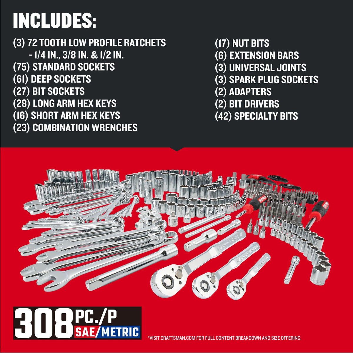 CRAFTSMAN 메카닉 공구 세트 308피스 소켓 렌치 세트 CMMT45939 3번 사진