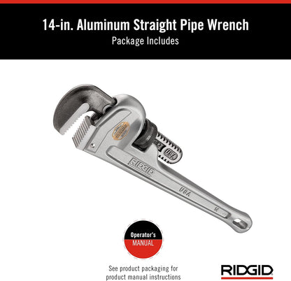 RIDGID 31095 Model 814 알루미늄 직선 배관 파이프 렌치 14인치 2인치 파이프용 7번 사진