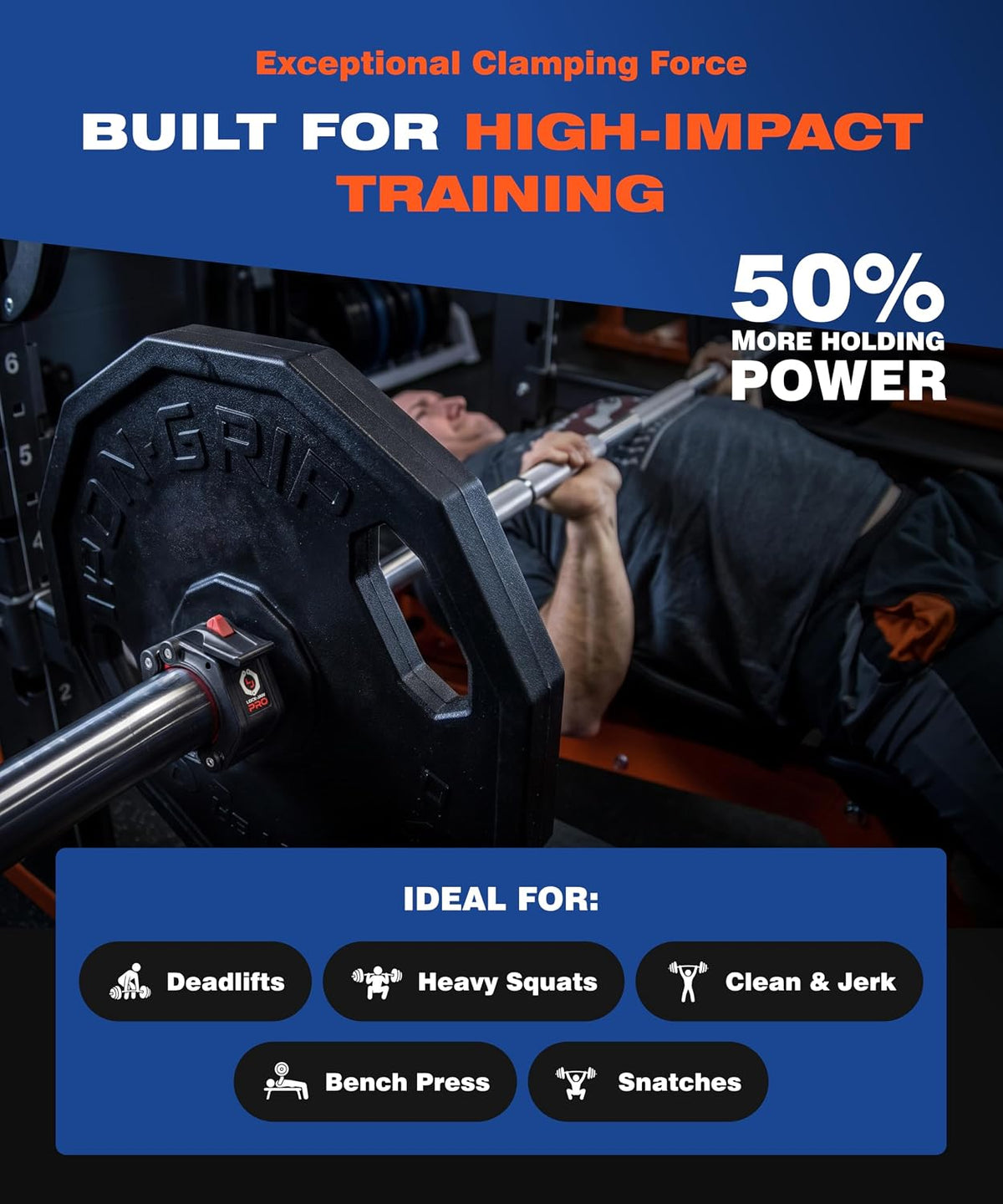 Lock-Jaw PRO 2 Barbell Collars 2인치/50mm Olympic Bars 4번 사진