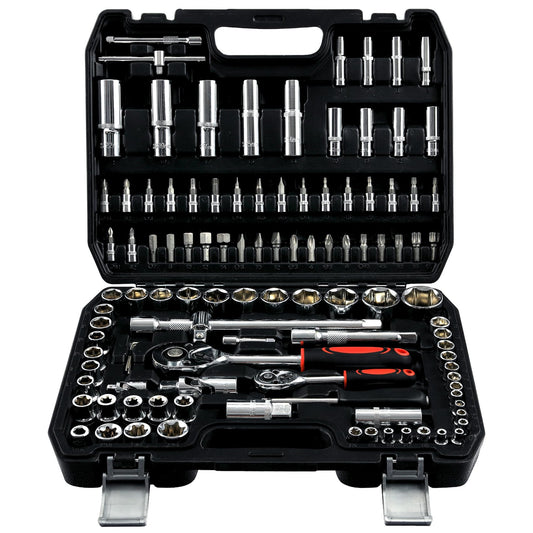 PIRIPARA 메카닉 공구 세트 1/4" 1/2" 108피스 크롬바나듐 라쳇 렌치 소켓 세트 1번 사진