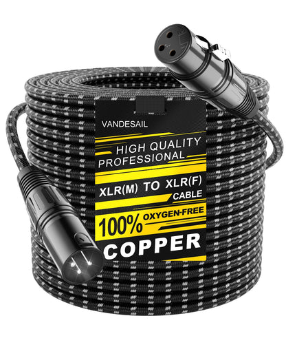 VANDESAIL XLR 마이크 케이블 25 FT 24AWG 산소무함유 구리 이중 차폐 나일론 브레이드 17번 사진