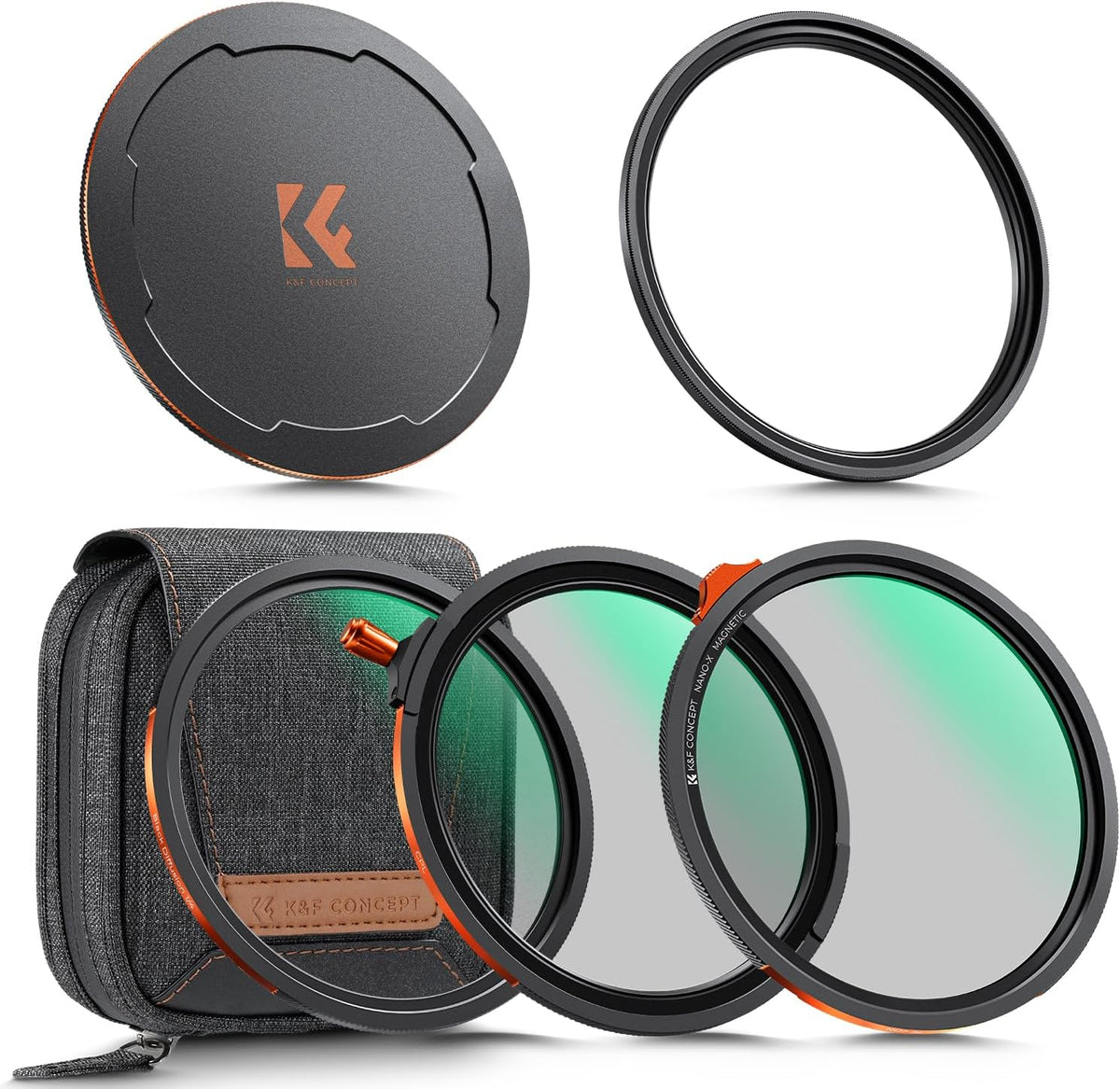 K&F CONCEPT 82mm 마그네틱 CPL VND2-32 블랙 디퓨전 1/4 필터 키트 1번 사진