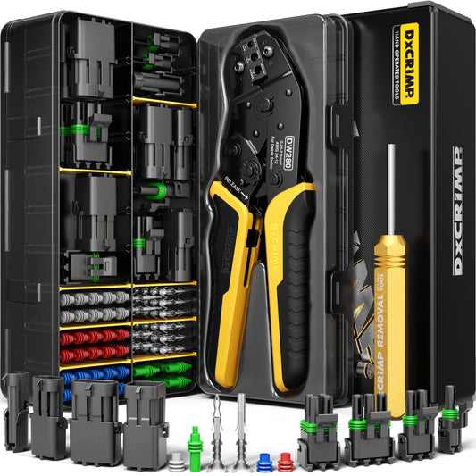 DXCRIMP 웨더팩 커넥터 압착 공구 키트 1-4핀 22-12 AWG 1번 사진