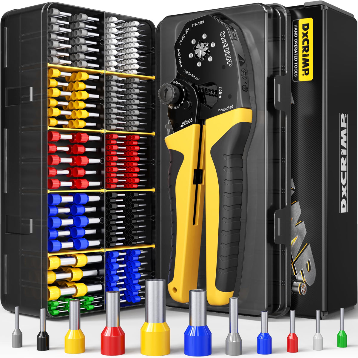 DXCRIMP 육각 페룰 압착기 세트 AWG 24-4 760pcs 11종 8번 사진
