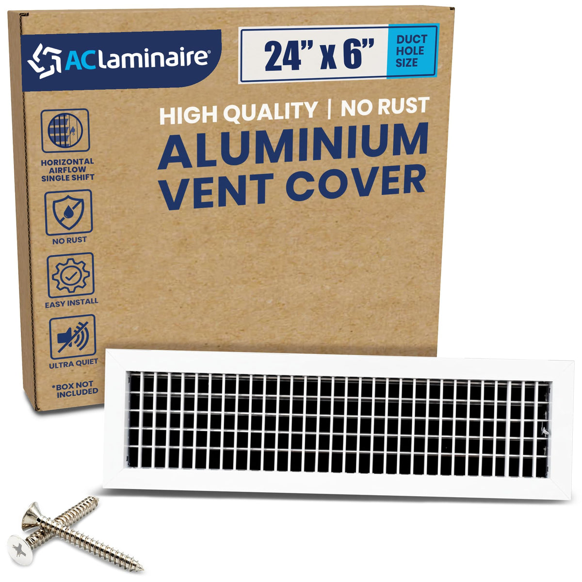 ACLAMINAIRE 알루미늄 싱글 디플렉션 조절식 에어 서플라이 레지스터 덕트 홀 장식 환기구 커버