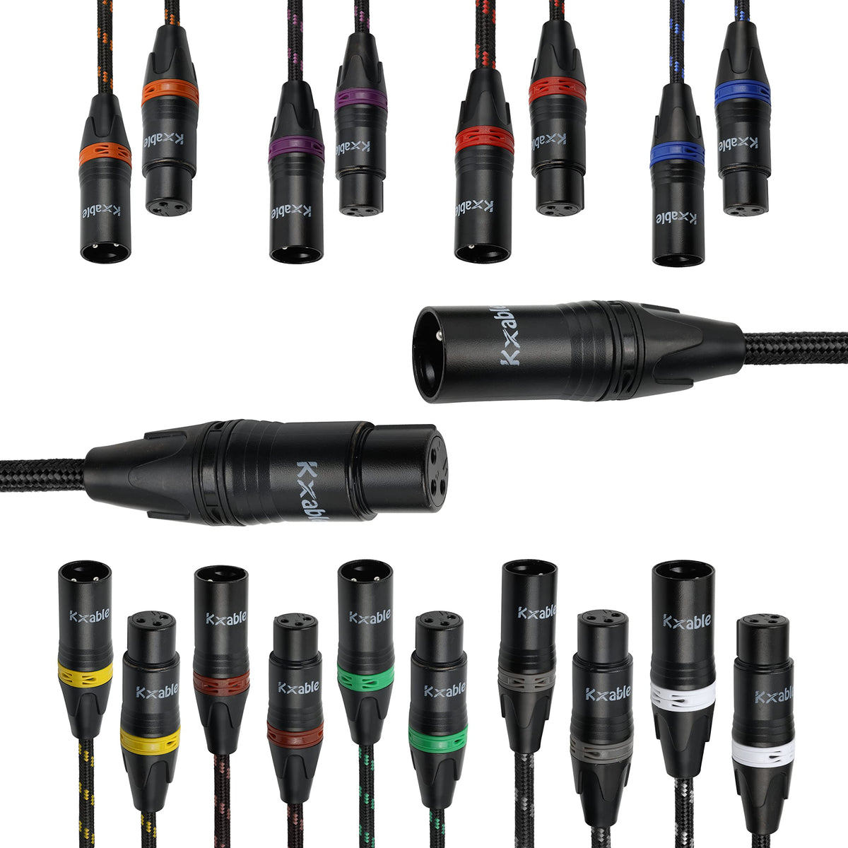 Kxable XLR 마이크 케이블 3핀 차폐 균형 수-암 패치 코드 무산소 구리 PVC 자가잠금 7번 사진