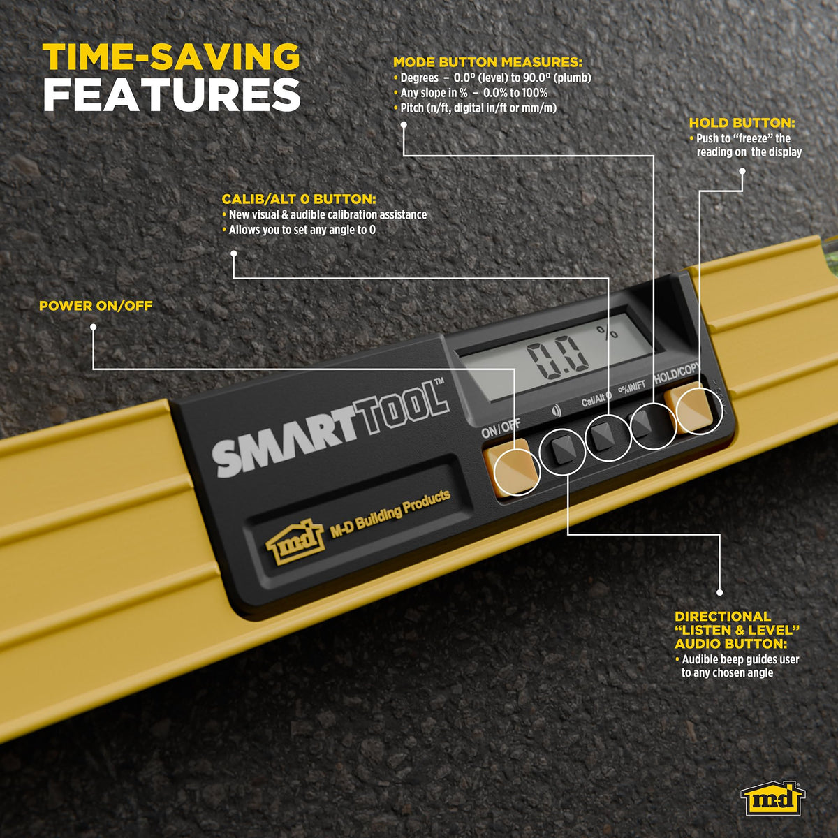 M-D Building Products SMARTTOOL 24인치 디지털 수평계 알루미늄 프레임 4번 사진
