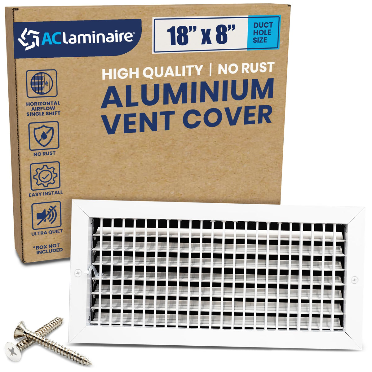 ACLAMINAIRE 알루미늄 싱글 디플렉션 조절식 에어 서플라이 레지스터 덕트 홀 장식 환기구 커버