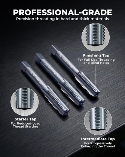 toolant 래칫식 탭 앤 다이 세트 127pcs 나사 가공용 드릴비트 포함 SAE 미터법 더블 레이어 공구함 2번 사진