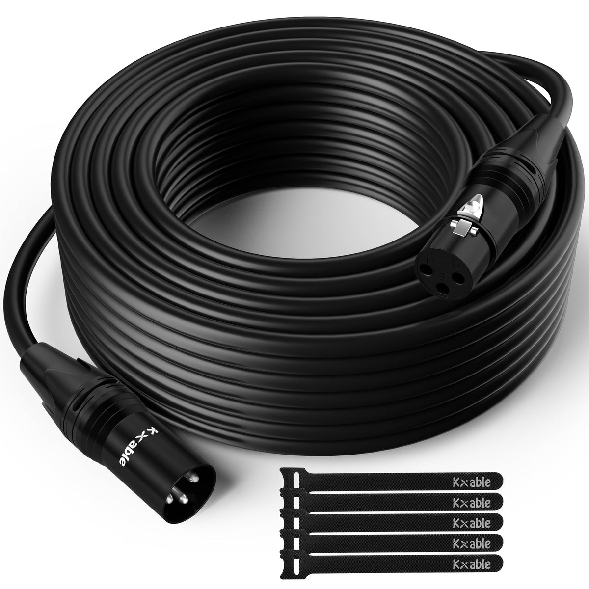 Kxable XLR 마이크 케이블 3핀 차폐 균형 수-암 패치 코드 무산소 구리 PVC 자가잠금 10번 사진