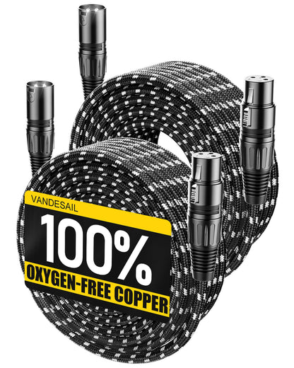 VANDESAIL XLR 마이크 케이블 25 FT 24AWG 산소무함유 구리 이중 차폐 나일론 브레이드 13번 사진