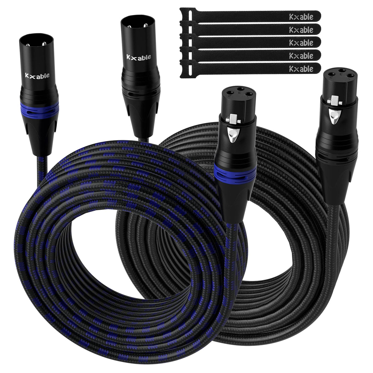 Kxable XLR 마이크 케이블 3핀 차폐 균형 수-암 패치 코드 무산소 구리 PVC 자가잠금 1번 사진