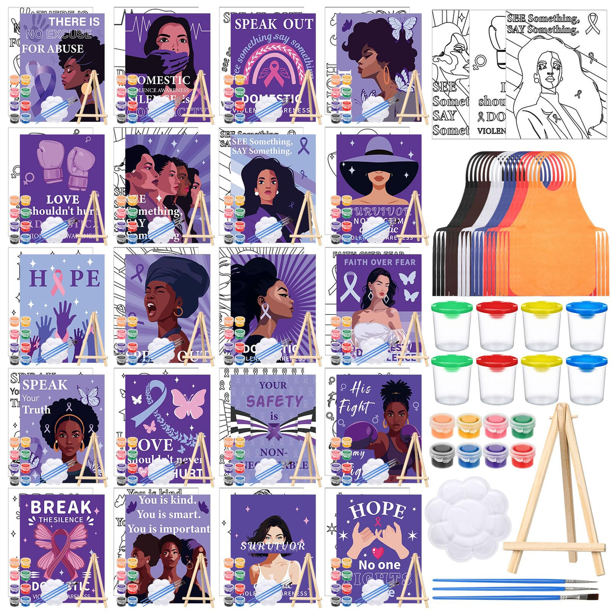 Sherr 프리드로잉 캔버스 페인팅 키트 140pcs 20세트 9번 사진
