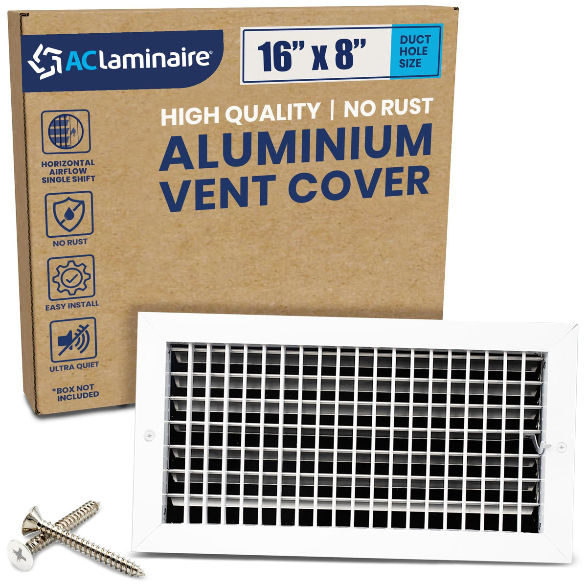 ACLAMINAIRE 알루미늄 싱글 디플렉션 조절식 에어 서플라이 레지스터 덕트 홀 장식 환기구 커버