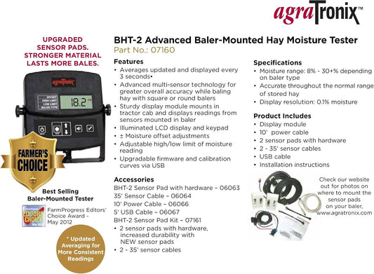 AgraTronix BHT-2 건초 수분계 베일 장착형 멀티센서 직각자형 2번 사진