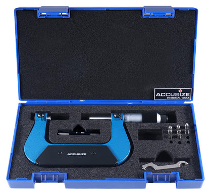 Accusize Industrial Tools 나사산 마이크로미터 0.0001" 0-1인치 1-2인치 5-6인치 12번 사진