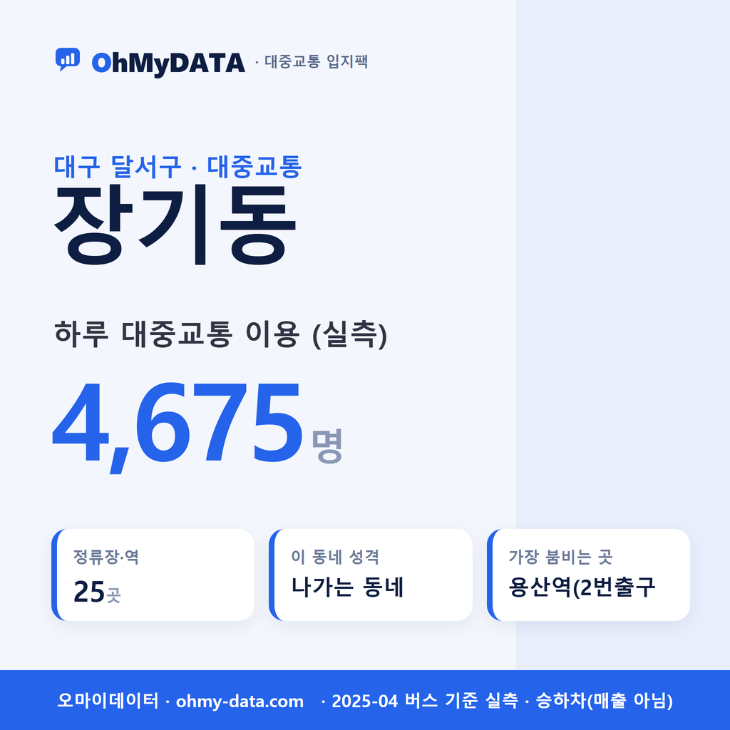 장기동 대중교통 입지팩 표지