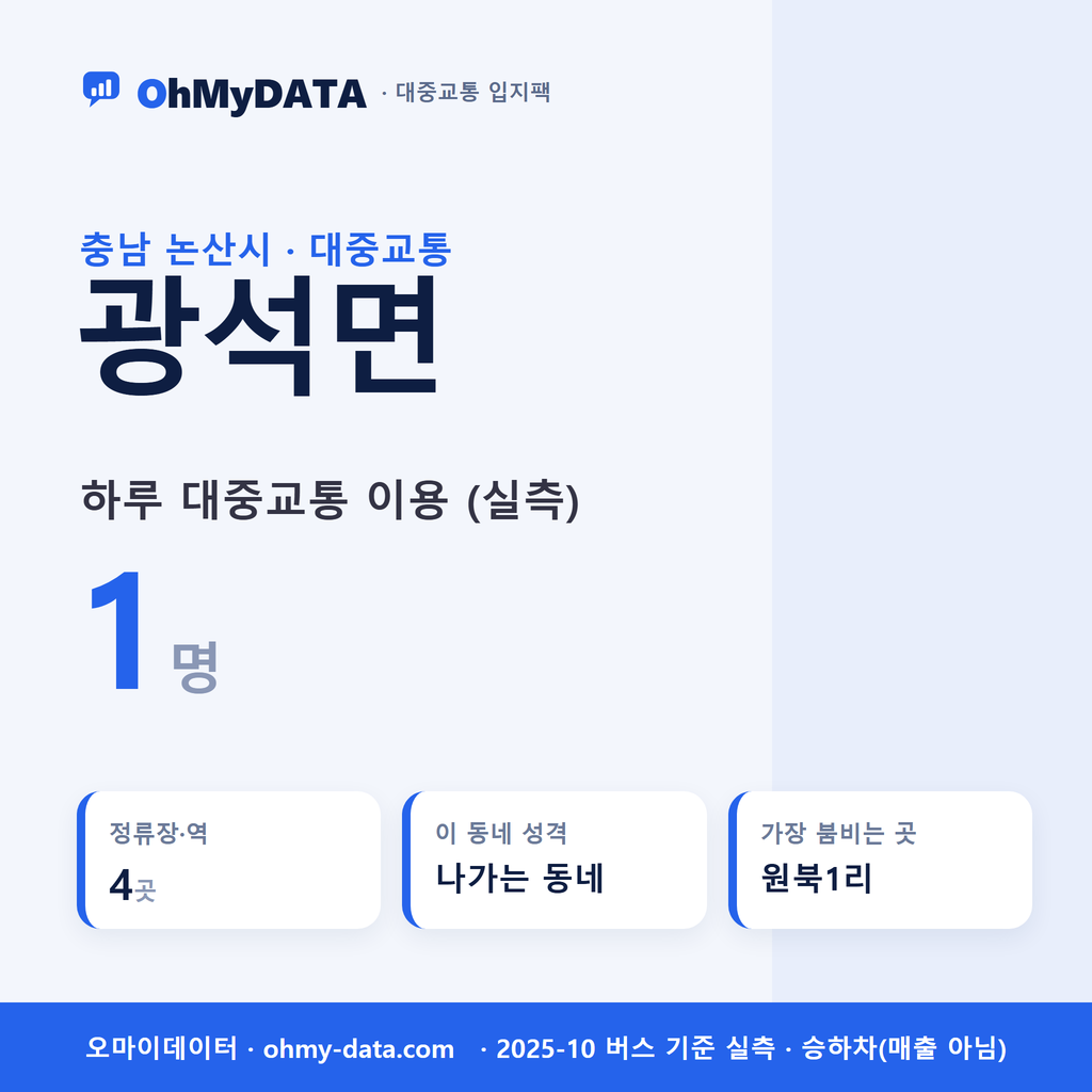 광석면 대중교통 입지팩 표지