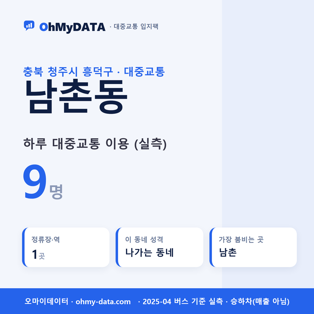 남촌동 대중교통 입지팩 표지