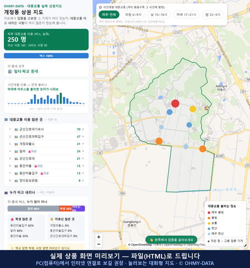 인터랙티브 지도 미리보기(실제 상품은 클릭형 HTML)