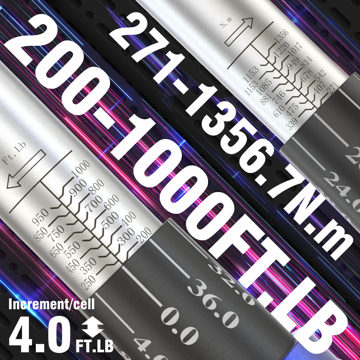 NEBICALS 토크 렌치 3/4'' 100-600 Ft Lb 크롬바나듐 듀얼 방향 헤비듀티 7번 사진